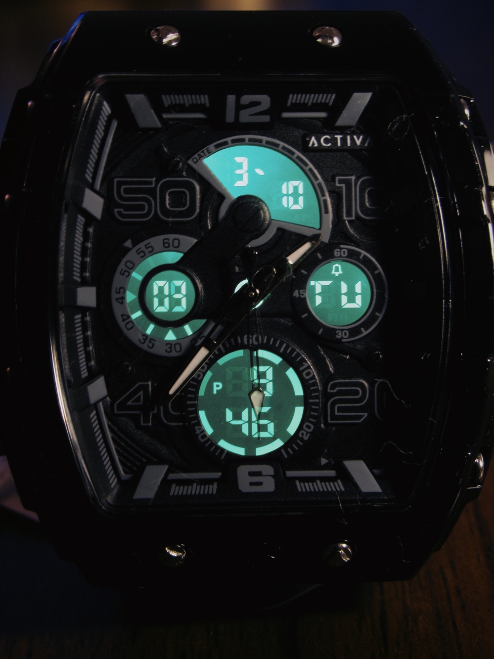 ACW8109-001 - Activa Vion X Invicta Digital Essentials Men's Watch - 45mm, Black - Picture 4 of 9